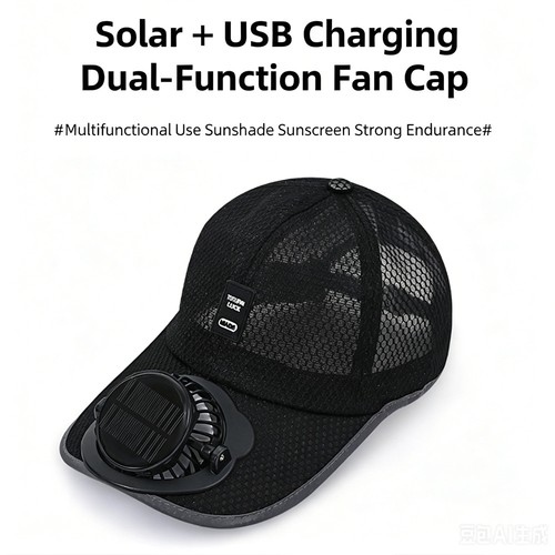 Solar fan baseball hat usb - fan,
