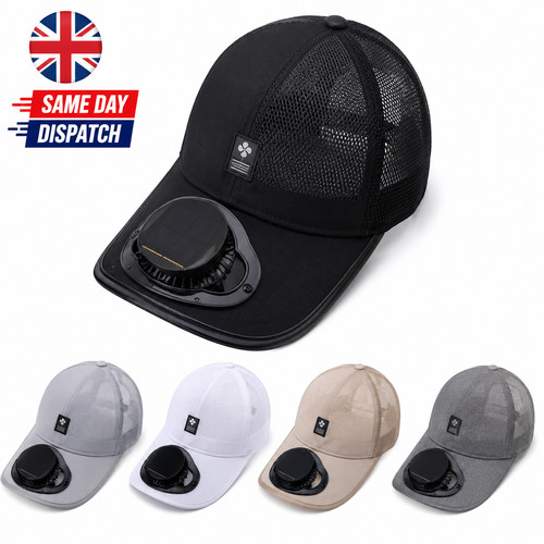 Solar rechargeable fan cap - solar,