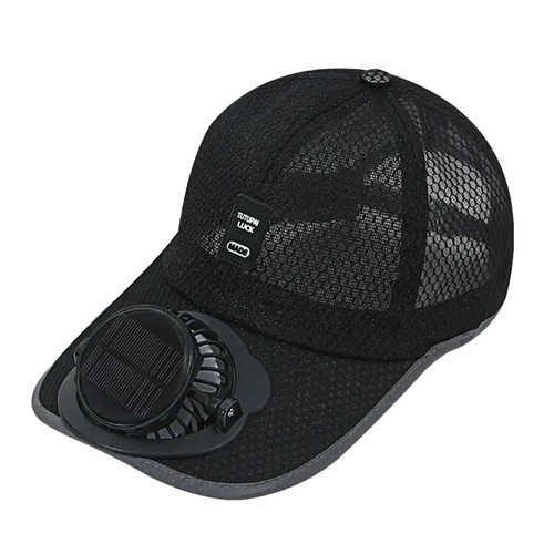 Solar rechargeable fan cap - rechargeable,