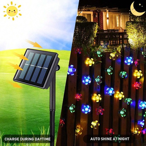 Solar garden flower - garden, string