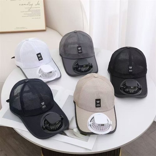 Solar fan hat usb rechargeable - hat,