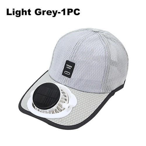 Solar rechargeable fan cap - solar,